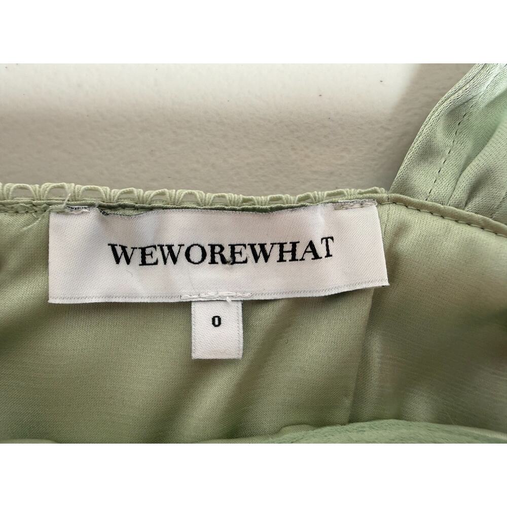WeWoreWhat Sage Green Satin High-Low Maxi Dress - Picture 12 of 15